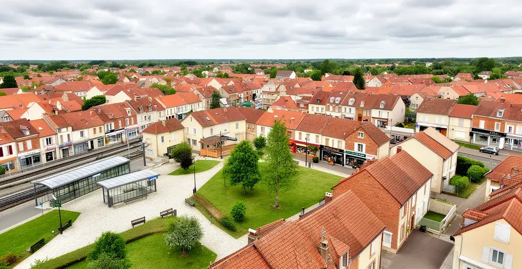 Vue aérienne d'un quartier résidentiel français illustrant les critères d'emplacement